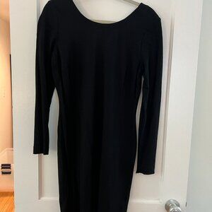 Banana Republic Black Long Sleeve Dress with Statement Back - Size 8